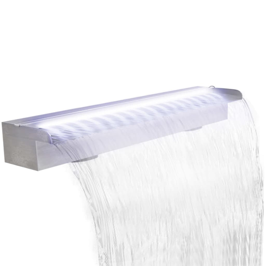 vidaXL Suorakaide Uima-altaan Suihkulähde LED:llä Ruostumaton Teräs 90 cm