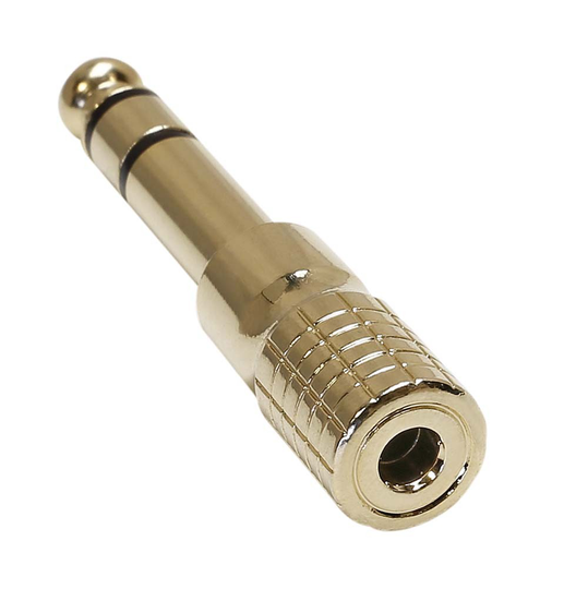 Sovitin 3,5 mm:n stereoliittimestä 6,3 mm:n stereoliittimeen - kultainen - Adam Hall