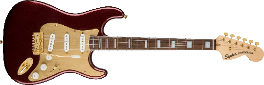Fender Squier 40th Anniversary Stratocaster "Gold Edition" Elguitar (Ruby Red Metallic )