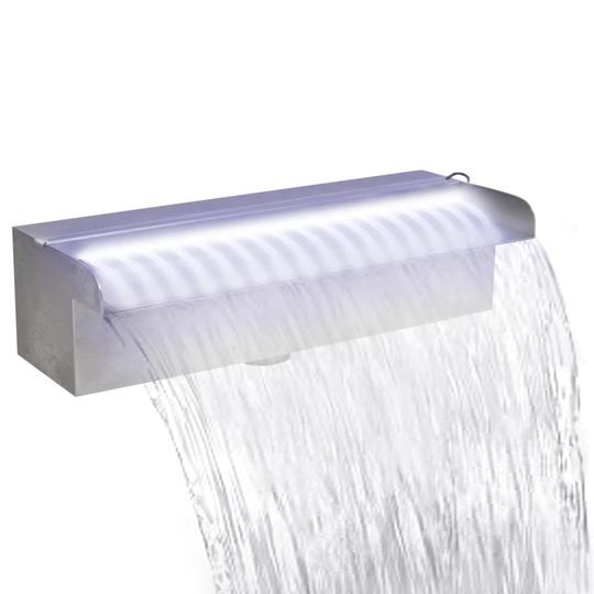 vidaXL Suorakaide Uima-altaan Suihkulähde LED:llä Ruostumaton Teräs 30 cm