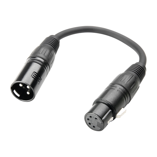 Sovitinkaapeli DMX XLR uros 3-pinninen XLR naaras 5-pinninen - Accu-Cable